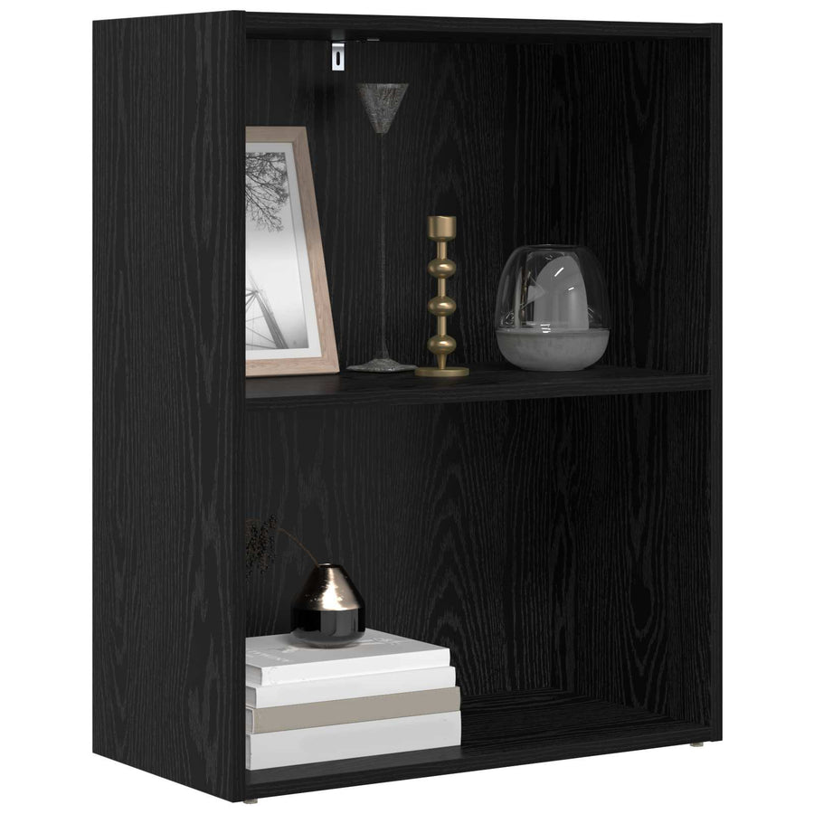 Boekenkast 60 X 30 X 76.5 Cm Bewerkt Hout 60 cm 77 cm Zwart eiken