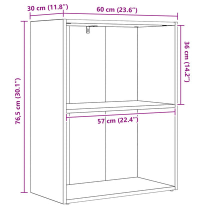 Boekenkast 60 X 30 X 76.5 Cm Bewerkt Hout 60 cm 77 cm Zwart eiken