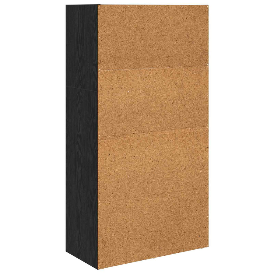 Boekenkast Zwart Eiken 60 x 30 x 76.5 cm Bewerkt hout