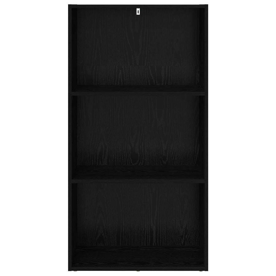 Boekenkast Zwart Eiken 60 x 30 x 76.5 cm Bewerkt hout