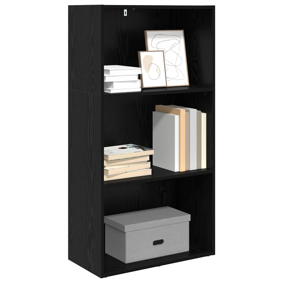 Boekenkast Zwart Eiken 60 x 30 x 76.5 cm Bewerkt hout
