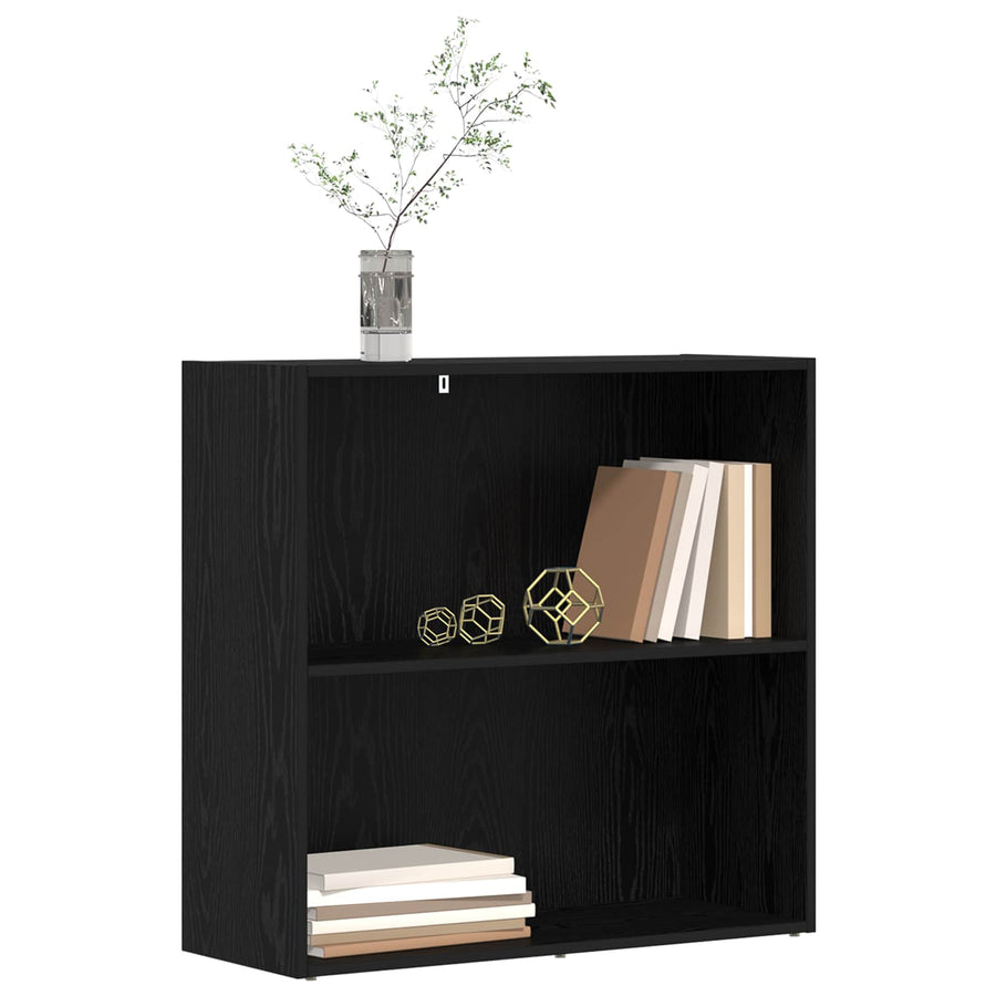 Boekenkast Zwart Eiken 60 x 30 x 76.5 cm Bewerkt hout