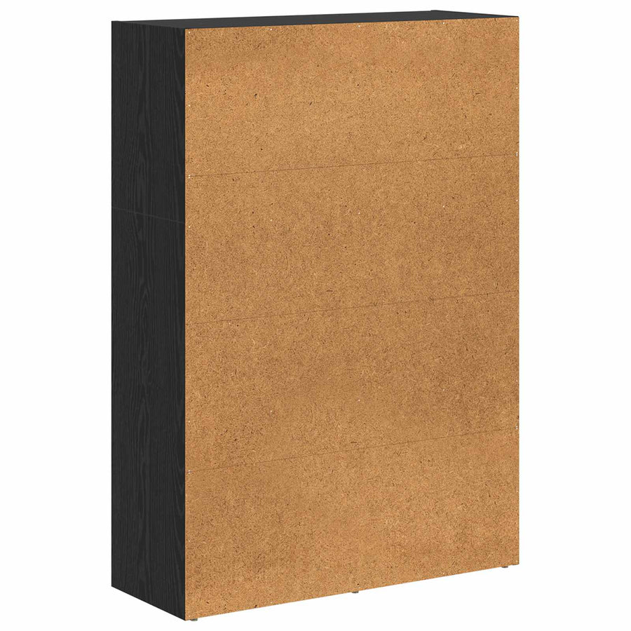Boekenkast Zwart Eiken 60 x 30 x 76.5 cm Bewerkt hout