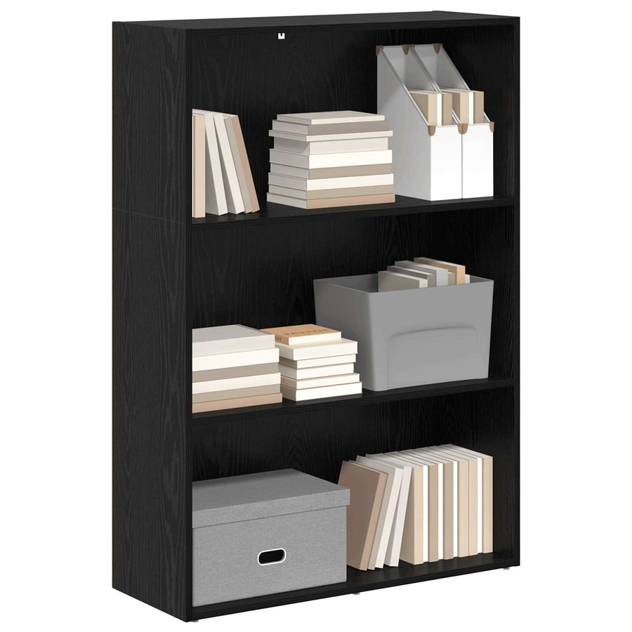 Boekenkast Zwart Eiken 60 x 30 x 76.5 cm Bewerkt hout