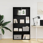 Freestanding Black Oak Bookcase 80 x 30 x 152 cm