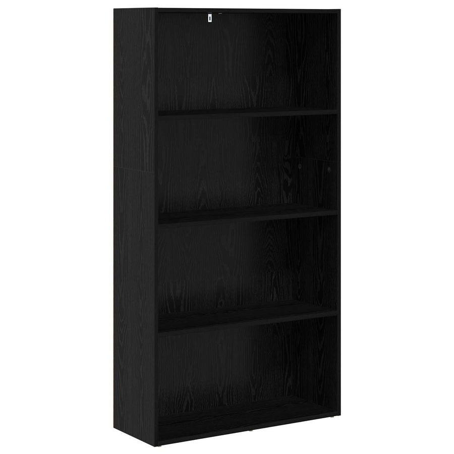 Boekenkast Zwart Eiken 80 x 30 x 151,5 cm Bewerkt hout
