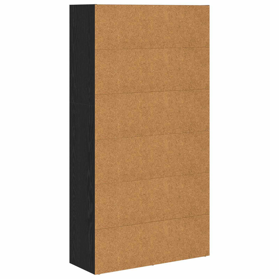 Boekenkast Zwart Eiken 80 x 30 x 151,5 cm Bewerkt hout