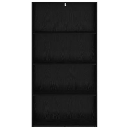 Boekenkast Zwart Eiken 80 x 30 x 151,5 cm Bewerkt hout