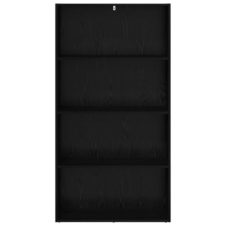 Boekenkast Zwart Eiken 80 x 30 x 151,5 cm Bewerkt hout