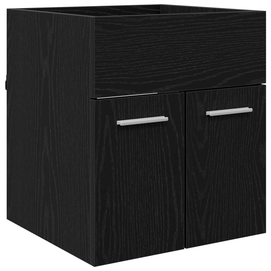 Wastafelkast Zwart Eiken 41 x 38,5 x 46 cm Bewerkt hout