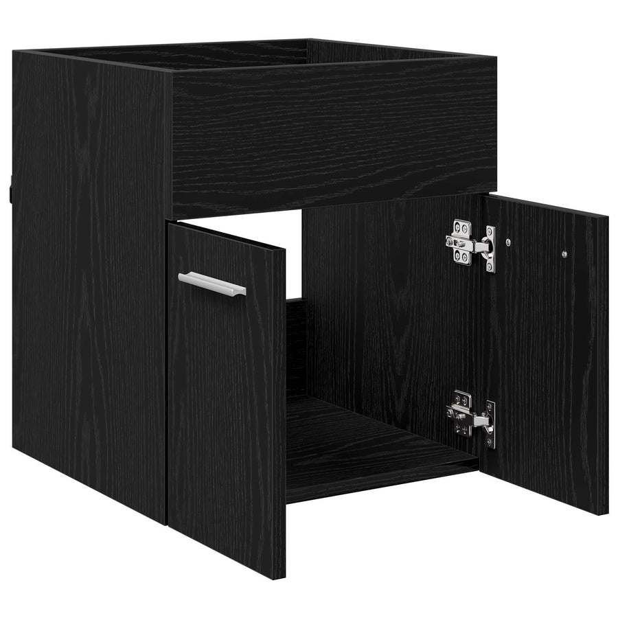 Wastafelkast Zwart Eiken 41 x 38,5 x 46 cm Bewerkt hout