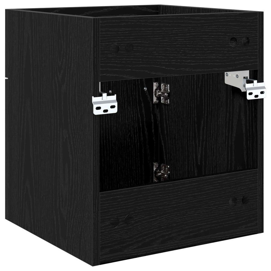 Wastafelkast Zwart Eiken 41 x 38,5 x 46 cm Bewerkt hout