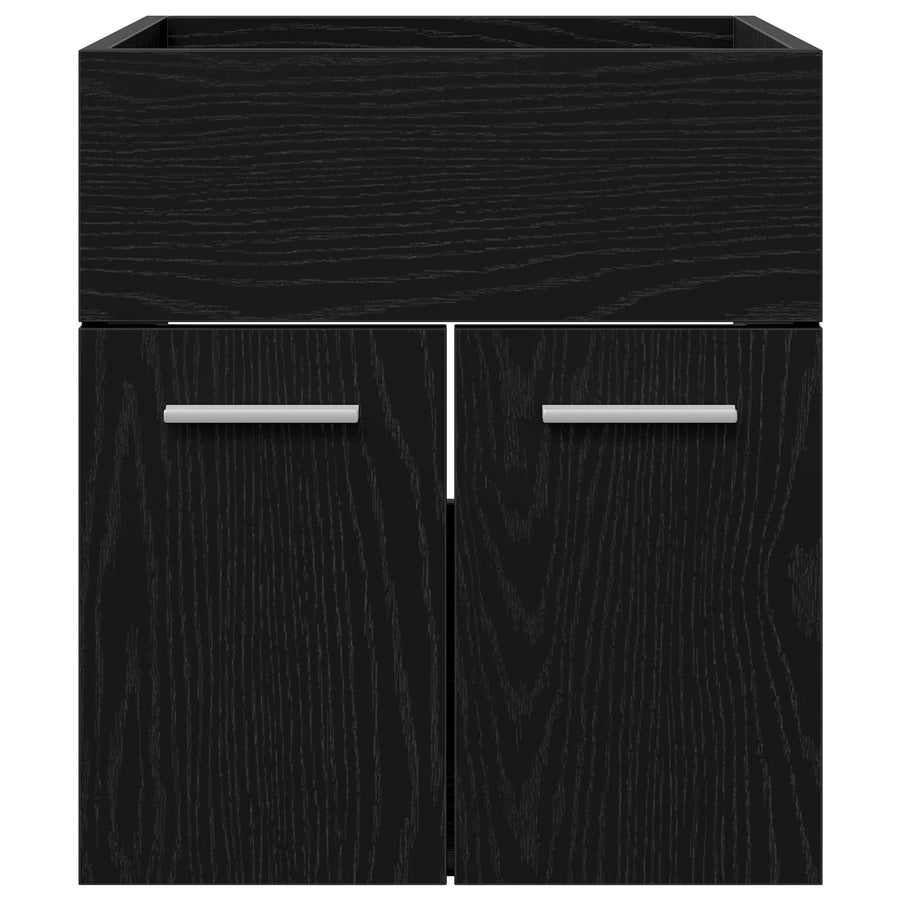 Wastafelkast Zwart Eiken 41 x 38,5 x 46 cm Bewerkt hout