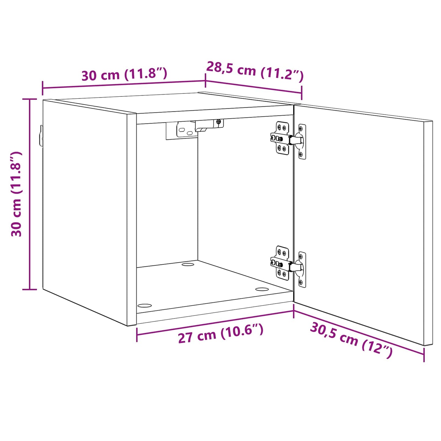 TV-kast Artisan Eiken 30,5 x 30 x 30 cm Bewerkt hout