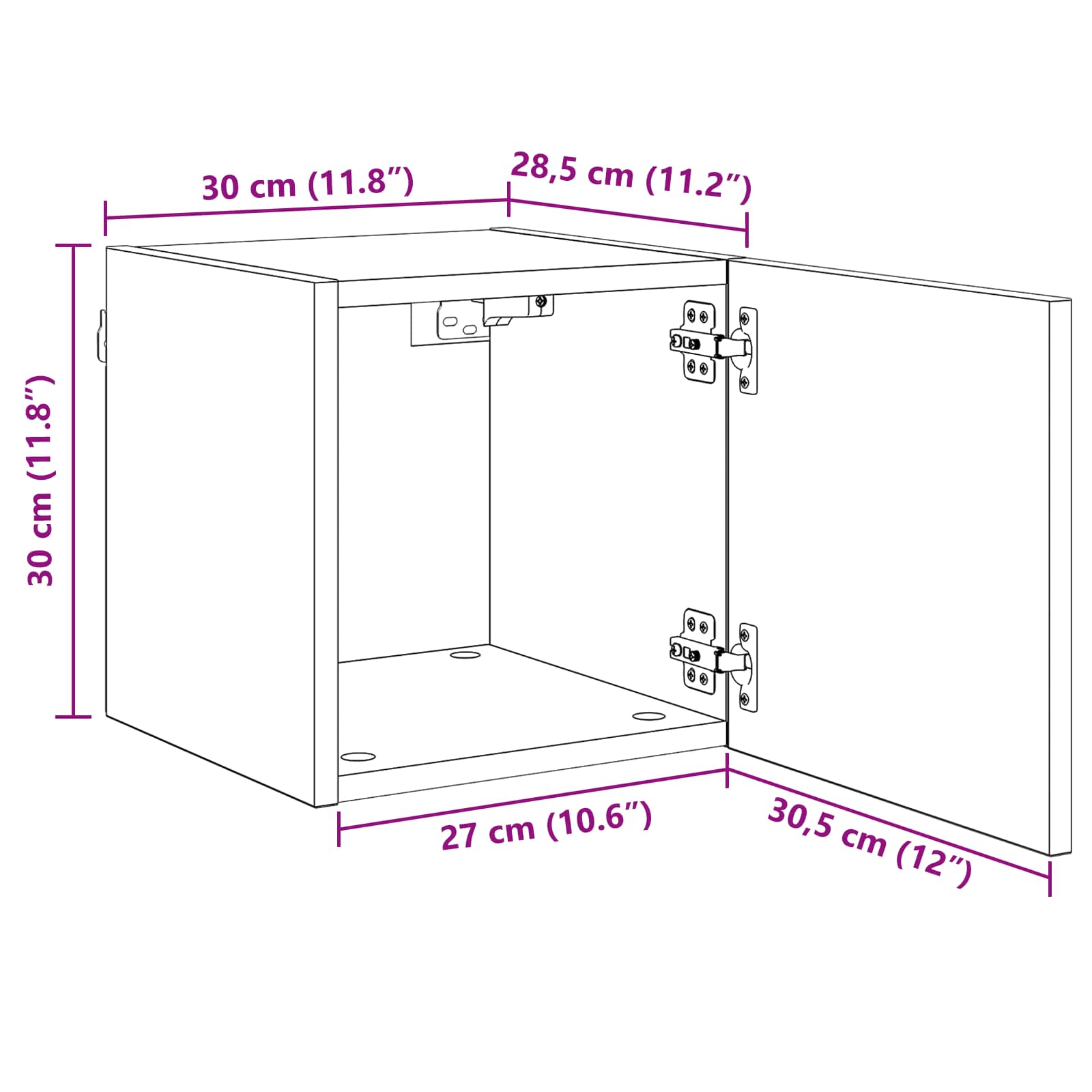 TV-kast Artisan Eiken 30,5 x 30 x 30 cm Bewerkt hout