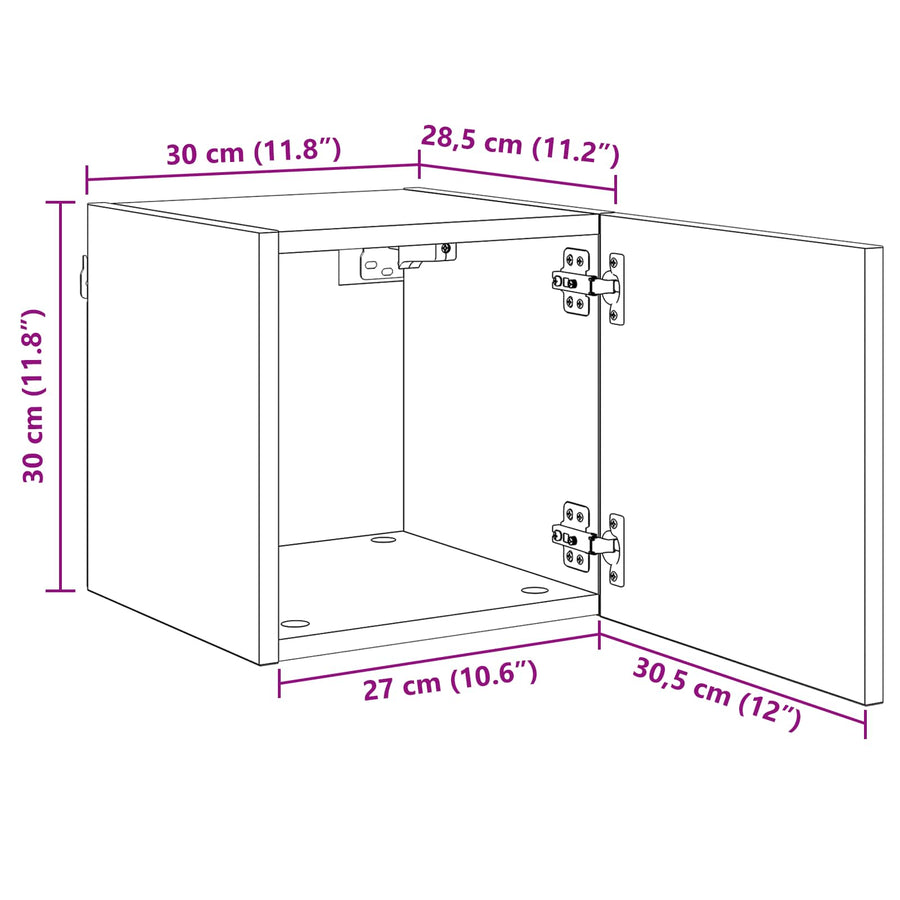 TV-kast Artisan Eiken 30,5 x 30 x 30 cm Bewerkt hout