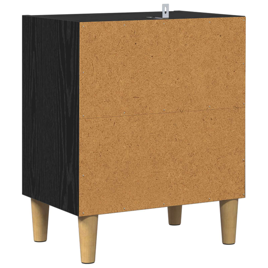 Bed Kast 40 X 30 X 50 Cm Bewerkt Hout 1 Zwart eiken