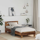Bedframe 98.5x200 cm bewerkt oud hout