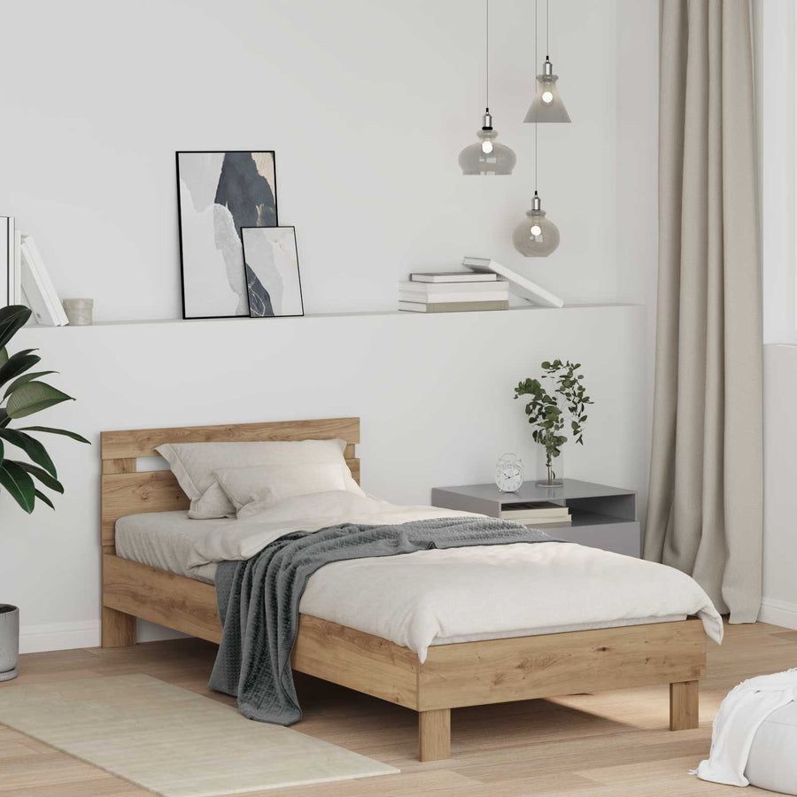 Bedframe Artisan Eiken 98.5 x 200 cm Bewerkt hout