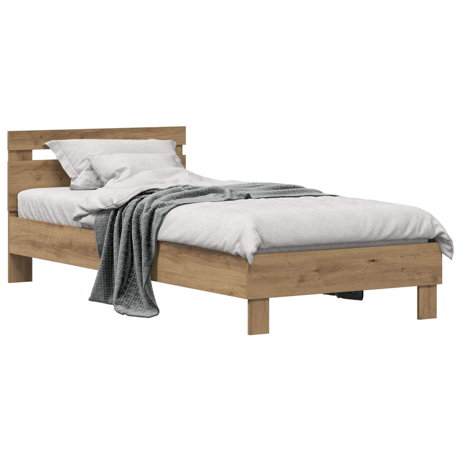 Bedframe Artisan Eiken 98.5 x 200 cm Bewerkt hout