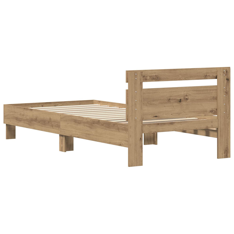 Bedframe Artisan Eiken 98.5 x 200 cm Bewerkt hout