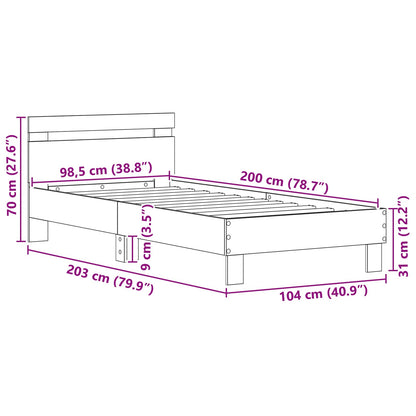 Bedframe Artisan Eiken 98.5 x 200 cm Bewerkt hout