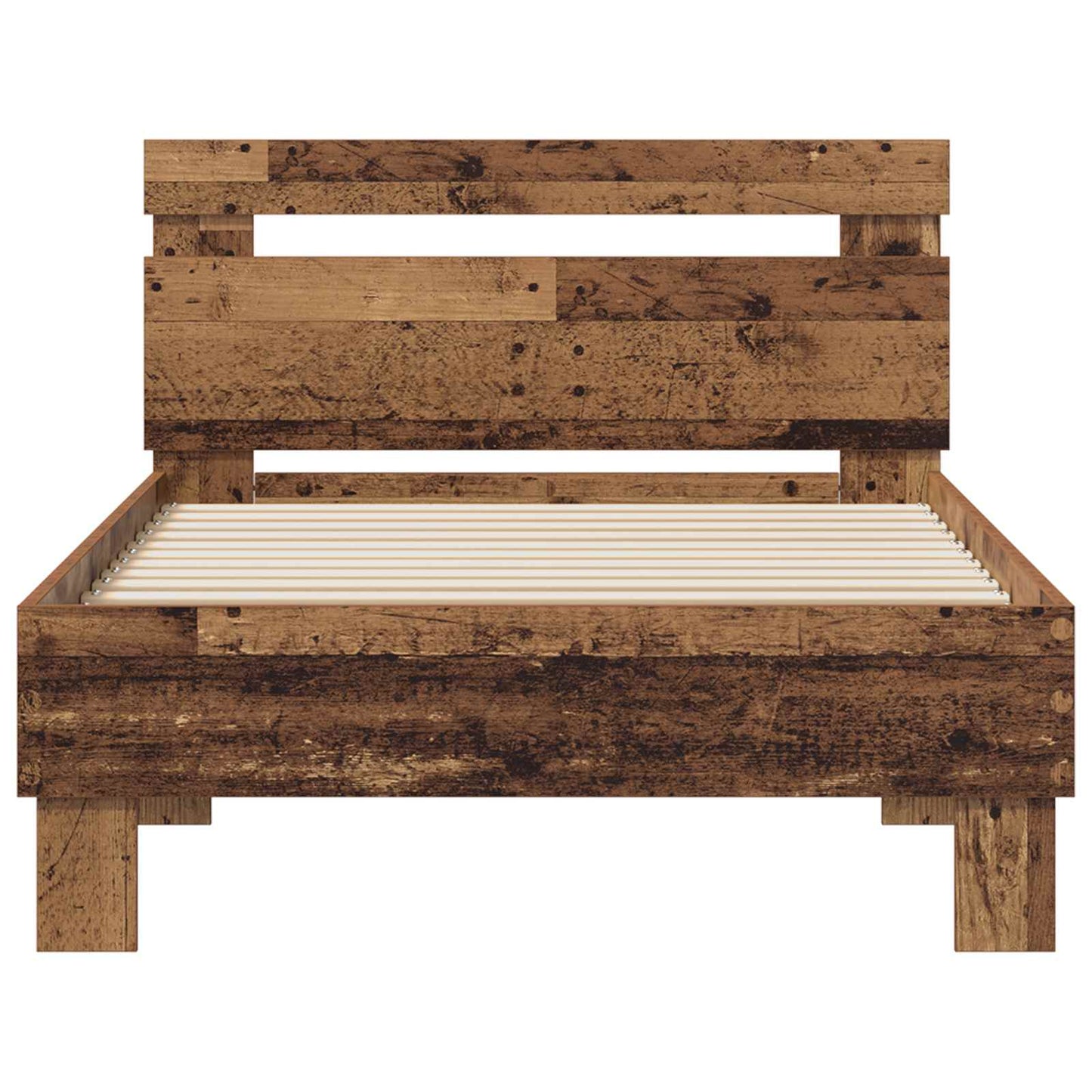Bedframe met hoofdeinde Oudhout 75 x 190 cm Bewerkt hout