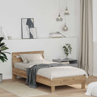 Artisan Oak Bed Frame with Headboard 75 x 190 cm Engineered Wood