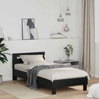 Bed Frame with Headboard Black Oak 75 x 190 cm Engineered wood