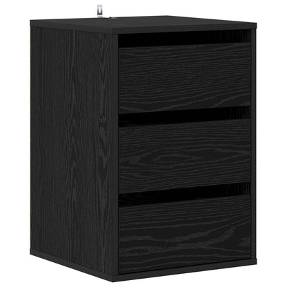 Ladenkast met lade Zwart Eiken 41 x 40 x 58 cm Bewerkt hout