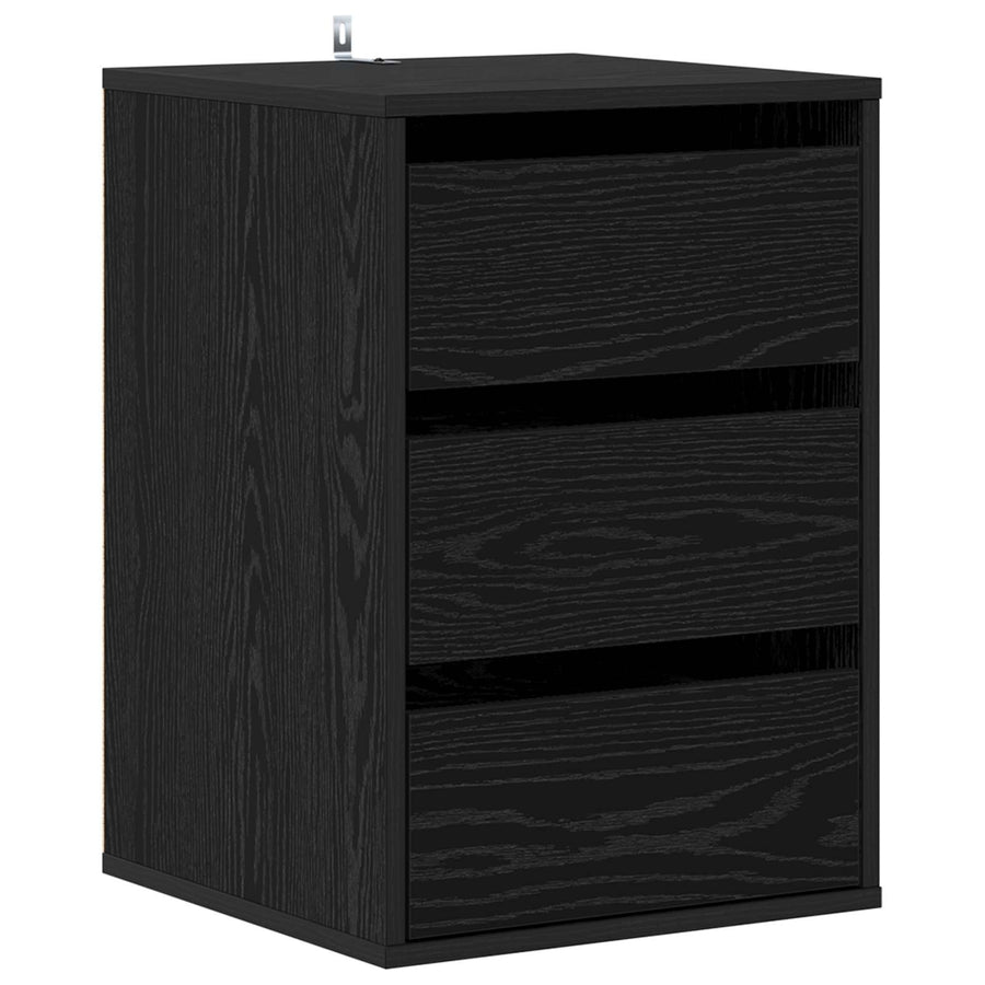 Ladenkast met lade Zwart Eiken 41 x 40 x 58 cm Bewerkt hout