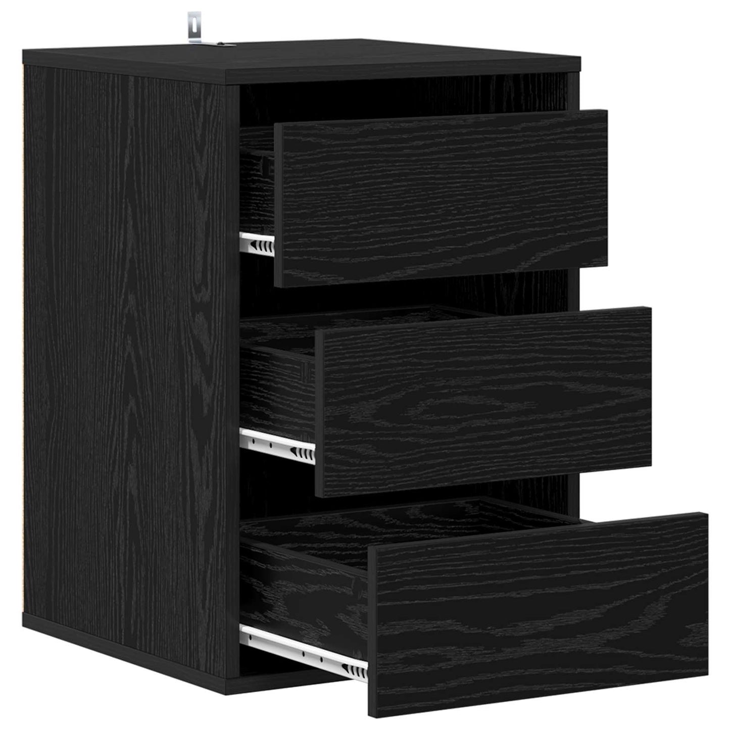Ladenkast met lade Zwart Eiken 41 x 40 x 58 cm Bewerkt hout