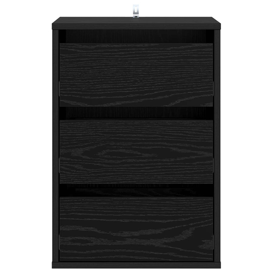Ladenkast met lade Zwart Eiken 41 x 40 x 58 cm Bewerkt hout