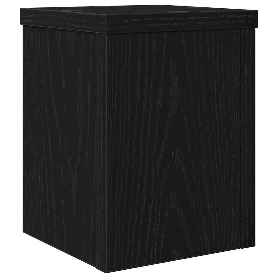 Plantenstandaard 2 pcs Zwart Eiken 15 x 15 x 20 cm Bewerkt hout