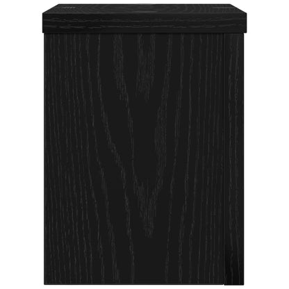 Plantenstandaard 2 pcs Zwart Eiken 15 x 15 x 20 cm Bewerkt hout
