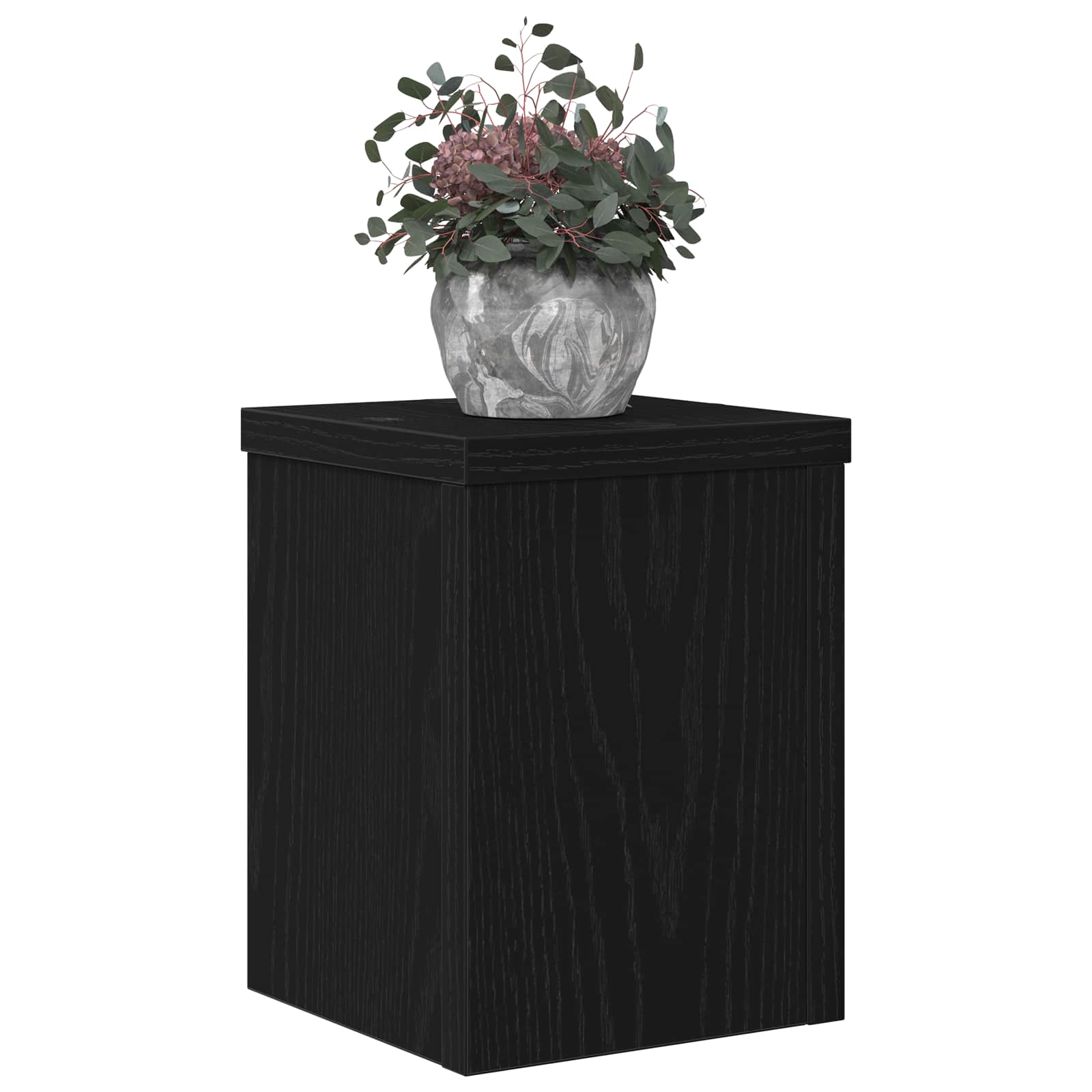 Plantenstandaard 2 pcs Zwart Eiken 15 x 15 x 20 cm Bewerkt hout
