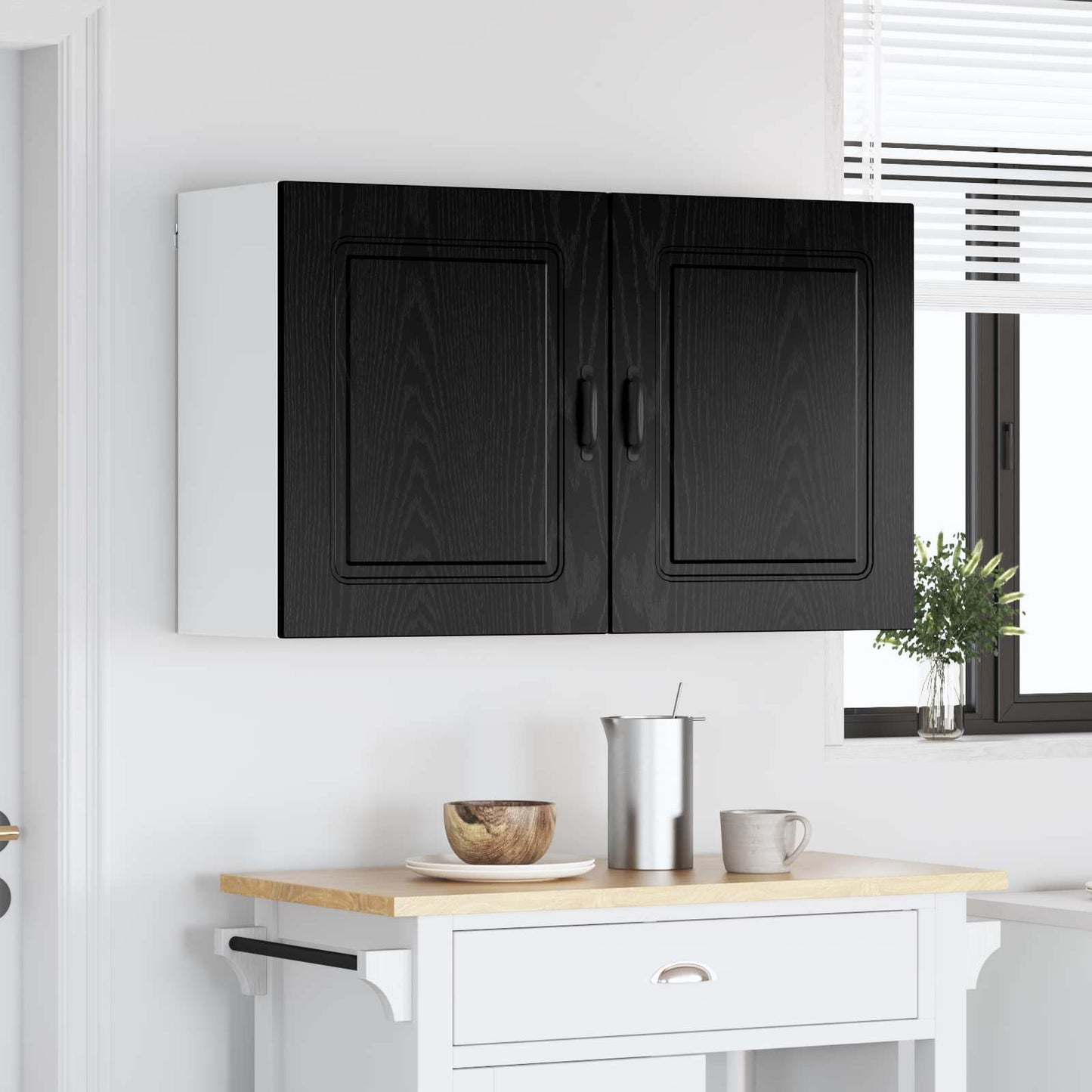 Keukenkast met opslag Kalmar 2 pcs Zwart Eiken 50 x 31 x 60 cm