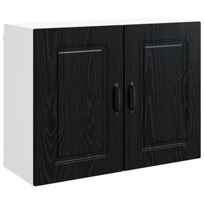 Keukenkast Kalmar Zwart Eiken 80 x 31 x 60 cm Bewerkt hout