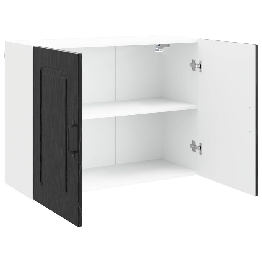 Keukenkast Kalmar Zwart Eiken 80 x 31 x 60 cm Bewerkt hout