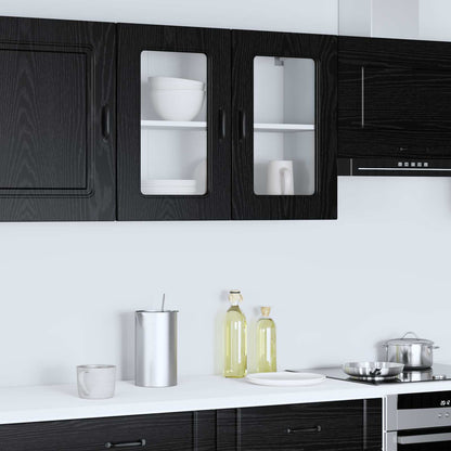 Keukenkast Kalmar Zwart Eiken 80 x 31 x 60 cm Bewerkt hout
