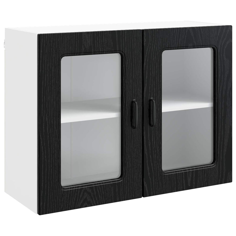 Keukenkast Kalmar Zwart Eiken 80 x 31 x 60 cm Bewerkt hout