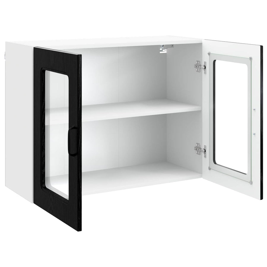 Keukenkast Kalmar Zwart Eiken 80 x 31 x 60 cm Bewerkt hout
