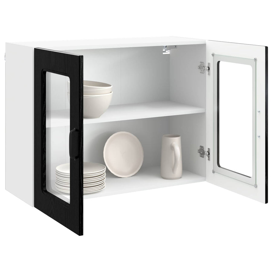 Keukenkast Kalmar Zwart Eiken 80 x 31 x 60 cm Bewerkt hout