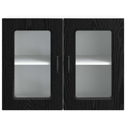 Keukenkast Kalmar Zwart Eiken 80 x 31 x 60 cm Bewerkt hout