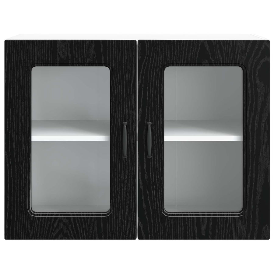 Keukenkast Kalmar Zwart Eiken 80 x 31 x 60 cm Bewerkt hout