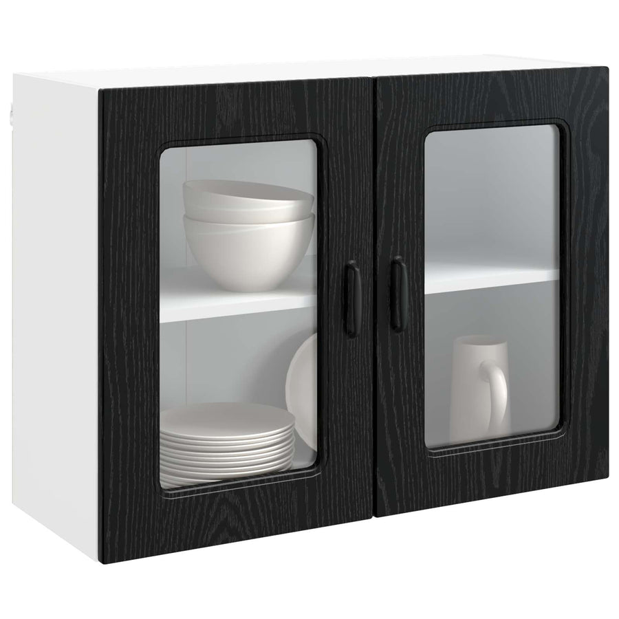 Keukenkast Kalmar Zwart Eiken 80 x 31 x 60 cm Bewerkt hout