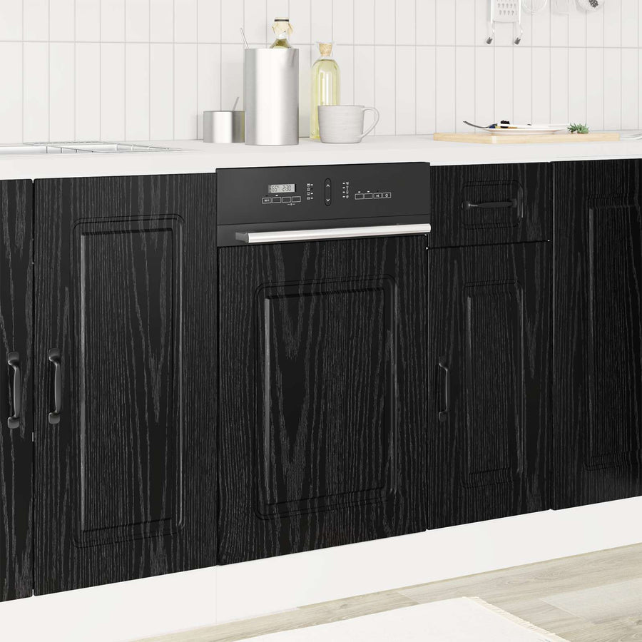 Keukenkast Kalmar Zwart Eiken 45 x 1,5 x 67 cm Bewerkt hout