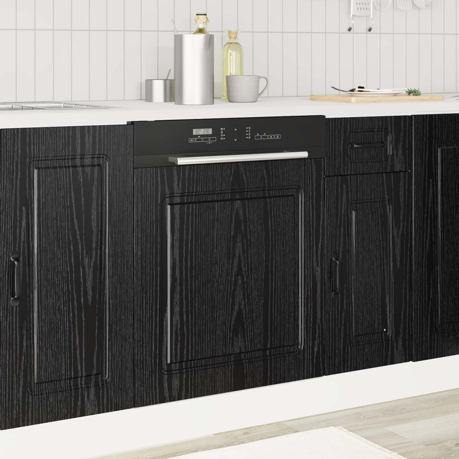 Keukenkast Kalmar Zwart Eiken 60 x 1,5 x 67 cm Bewerkt hout