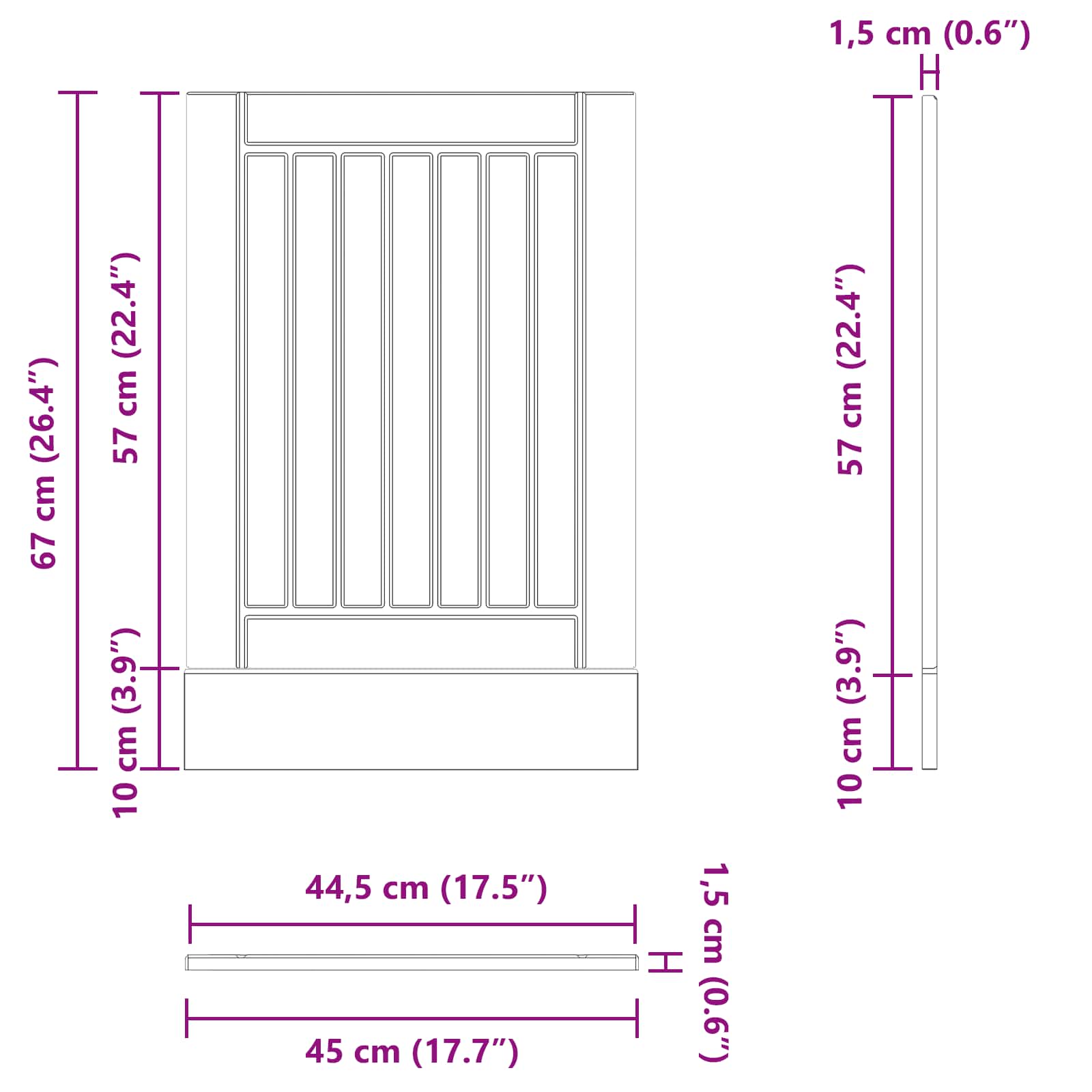 Keukenkast Zwart Eiken 45 x 1,5 x 67 cm Bewerkt hout
