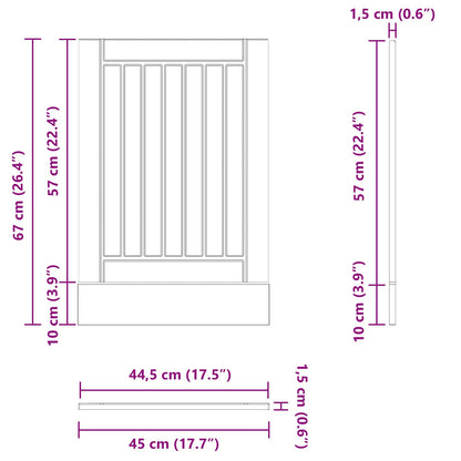 Keukenkast Zwart Eiken 45 x 1,5 x 67 cm Bewerkt hout